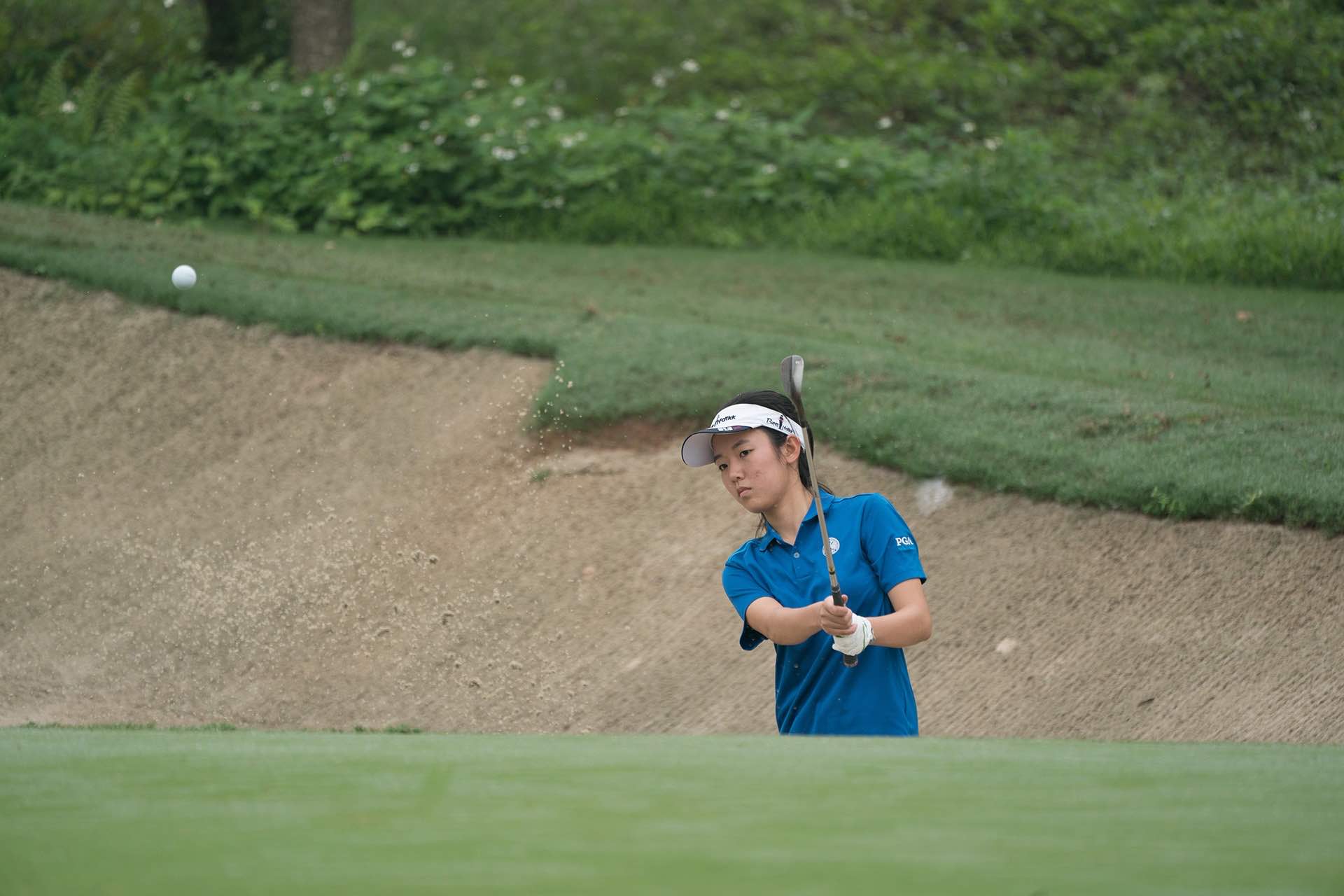 Yulin Chen, First Team Junior All-Asia, Hitting a Bunker Shot at The Southern Junior